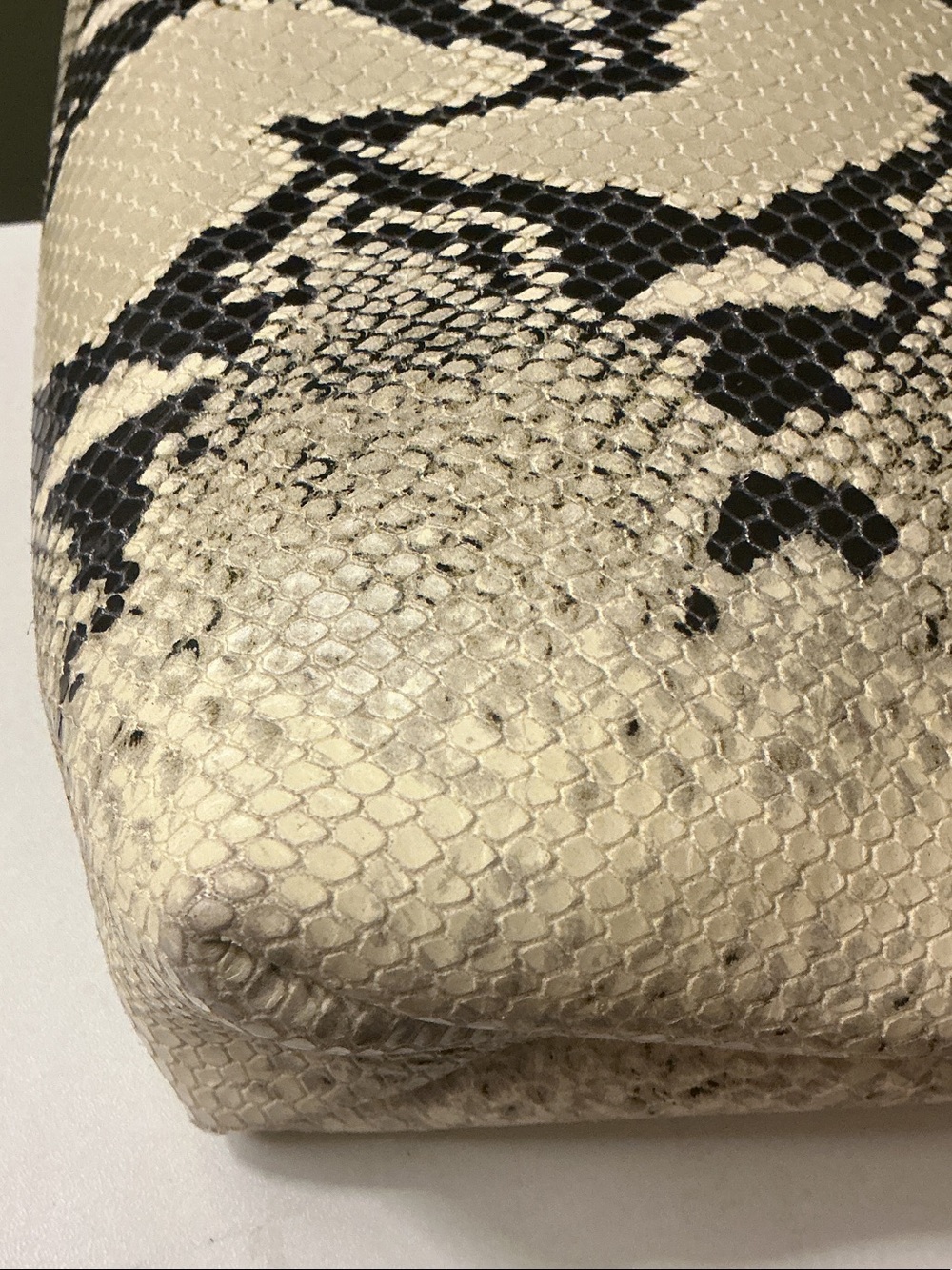 KHAITE Lina Medium Crossbody Bag Natural Python Embossed Leather Cream Black COA - Picture 10 of 16